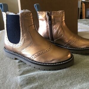 Boden - Mini Boden Leather Bronze Chelsea Boots